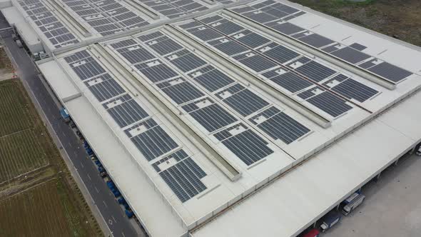 Solar power station on factory rooftop