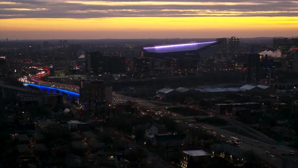 Traffic on I35 at Dusk - Minneapolis