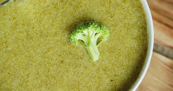 Soup Made From Fresh Broccoli To the Bowl. 