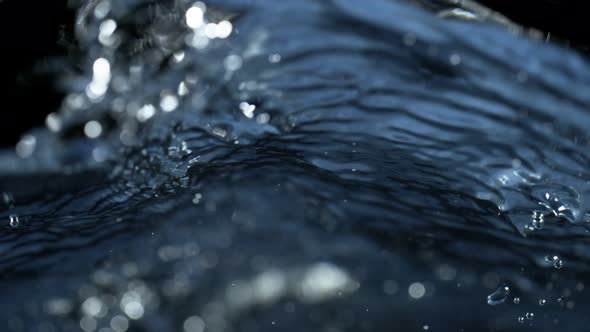 Super Slow Motion Shot of Blue Clear Water Waves Background at 1000 Fps