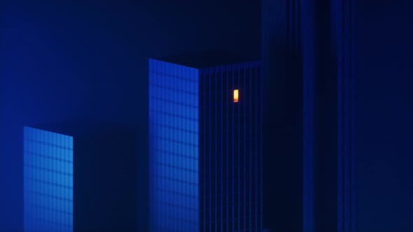 Urban building at night