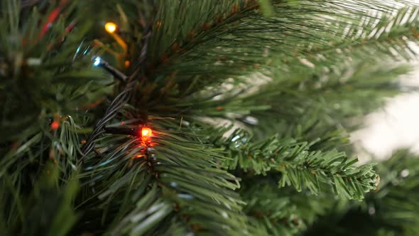 Sequence of illuminated fairy lights on the garland slow-mo  1920X1080 FullHD footage - Slow motion 