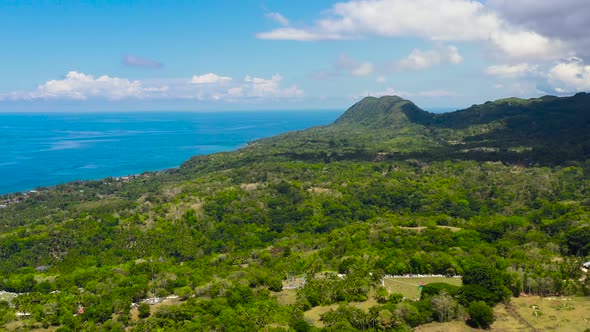 Tropical Landscape Sea and Mountains with Jungle