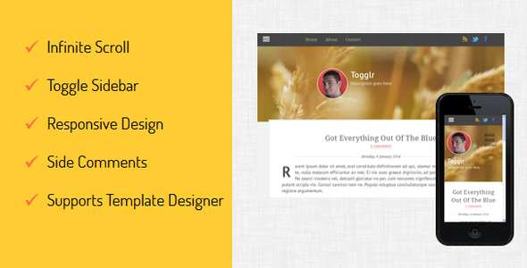 Togglr - Clean Responsive Blogger Template