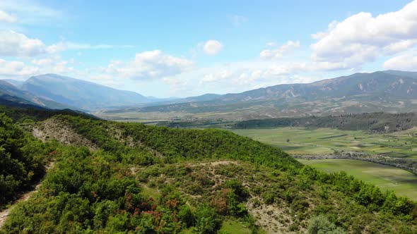 Aerial Panoramic View of Scenic Mountain Landscape in Albania