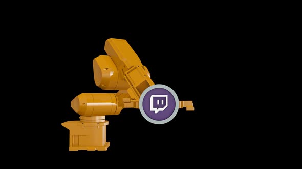 Robotic Arm and Twitch Logo