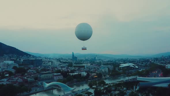 Tbilisi Georgia Massive Hot Air Balloon Floating Over a Park