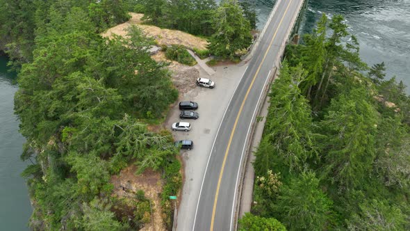 Aerial view of Pass Island in the Deception Pass State Park.