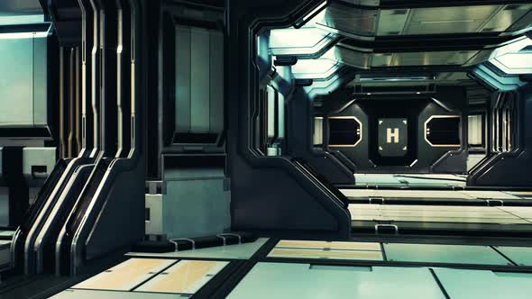 Futuristic Interior of the Spase Base