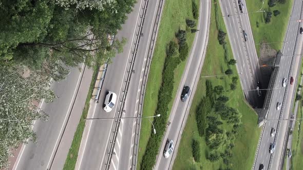 Cars on the Road Aerial View