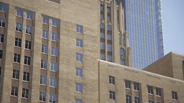 Tilt up of the Gulf building, Houston