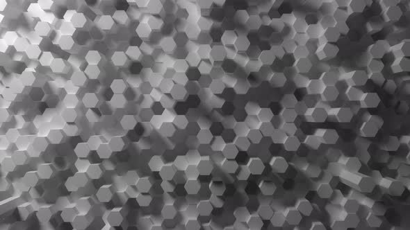 Moving White Plaster Hexagonal Prisms