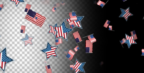 Falling American Flags Overlay