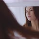 Woman Looking at Mirror at Home - VideoHive Item for Sale