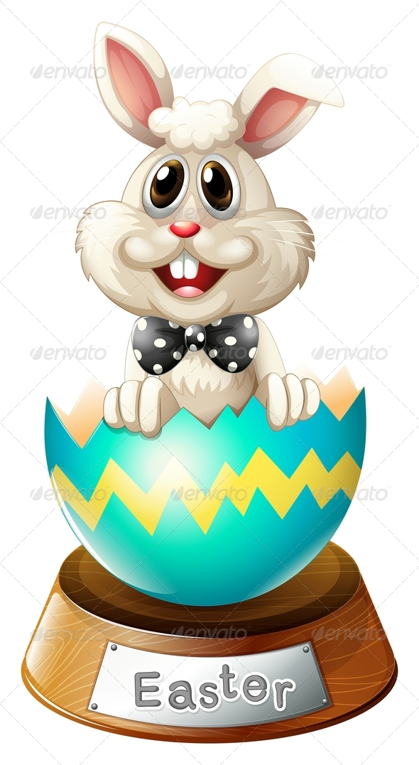 Cracked egg with bunny