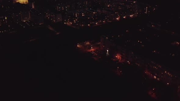 Flight Over City at Night