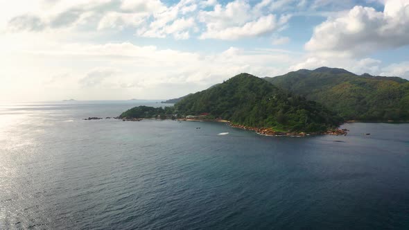 Flying Around the Island of Praslin Seychelles East Africa