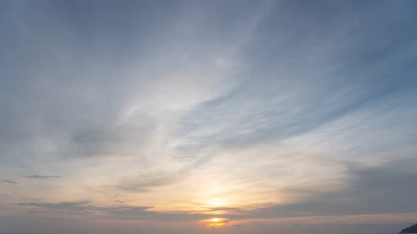 Time Lapse The Sun Going Down To The Sea At Karon Beach Phuket