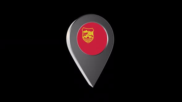 3d Animation Map Navigation Pointer With Flag Of Skopje (North Macedonia) With Alpha Channel - 2K alt