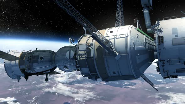 Spacecraft Docking To Space Station alt