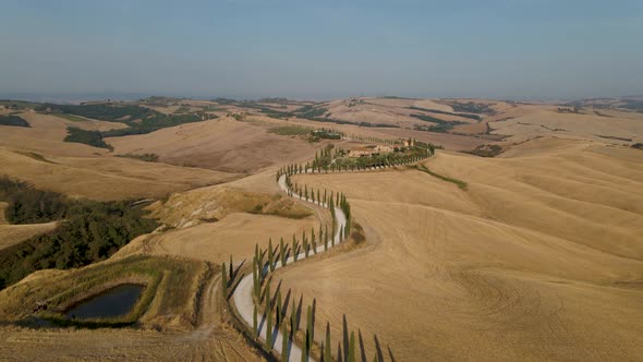 Tuscany Crete Senesi Rural Sunset Landscape