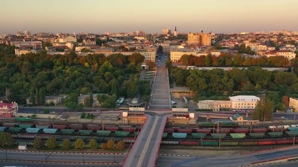 Aerial Shot of Odessa Seaport with Long Piers