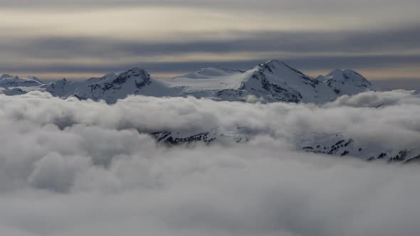 Beautiful Time Lapse View of Whistler Mountain and Canadian Nature Landscape