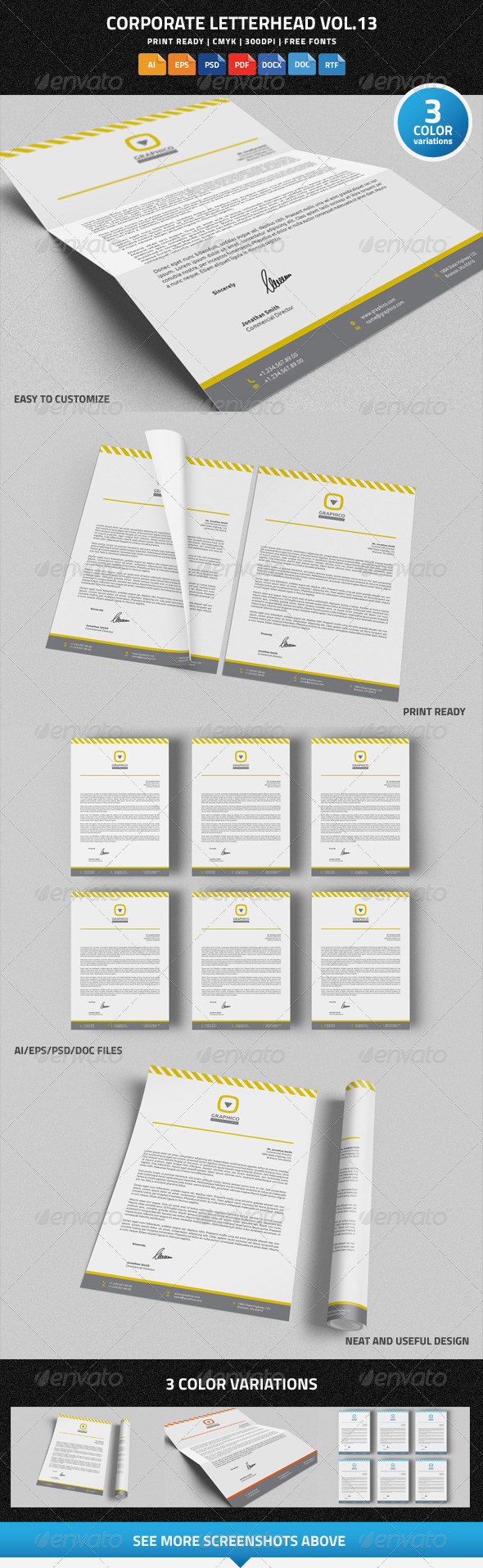 Corporate Letterhead Vol.13 with MS Word DOC/DOCX