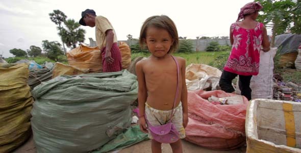 Garbage Collector Family In Asian Shanty