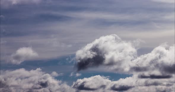 Time Lapse Beautiful Blue Sky with Clouds Background