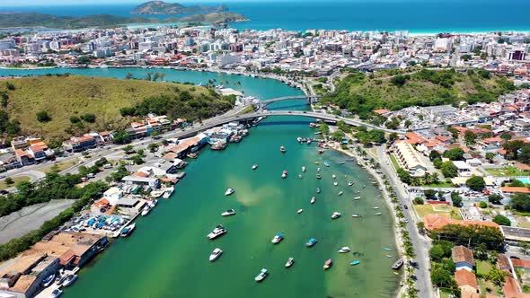 Coast city of Lakes Region, tourism landmark of Rio de Janeiro, Brazil.