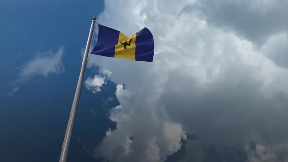 Barbados Flag Waving - 4K