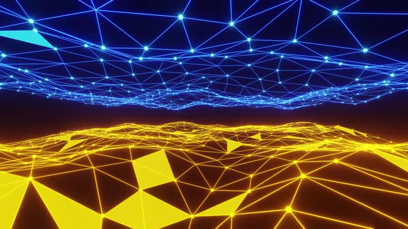 Blue And Yellow Star DNA VJ Loop Background 4K