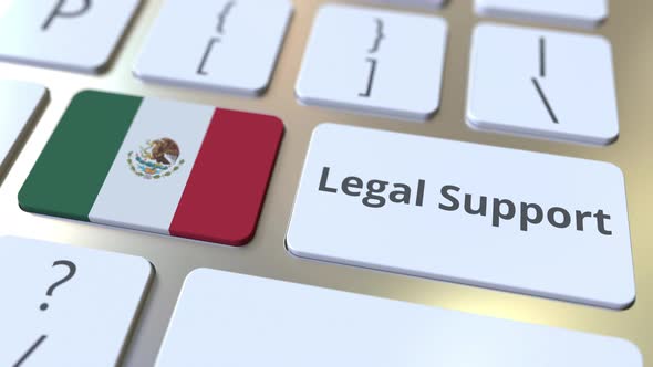 Legal Support Text and Flag of Mexico on the Keyboard