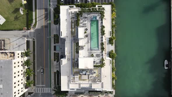 Drone Flying Over Hotel Roof Top Pool 2 