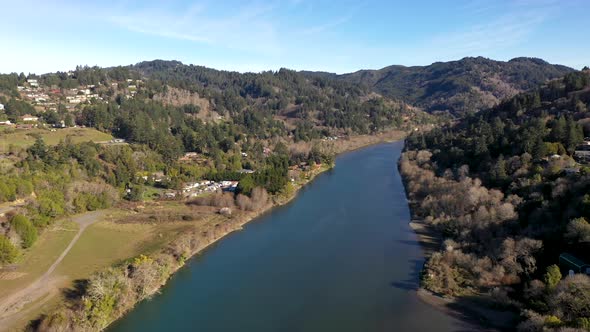 Drone flight over Chetco River, Brookings Oregon.