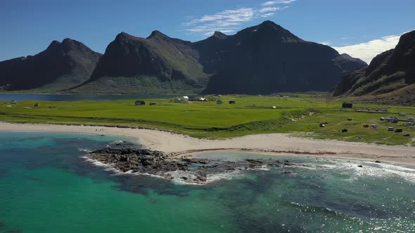 Beach Lofoten Islands Is an Archipelago in the County of Nordland, Norway