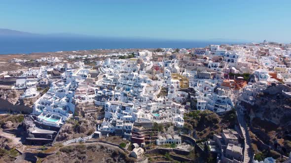 Drone Video of Oia town, Santorini, Greece