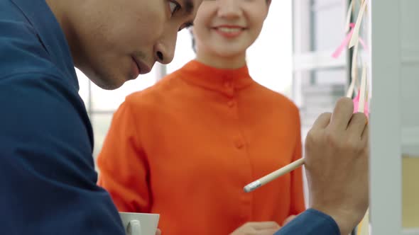 Business People Work on Project Planning Board