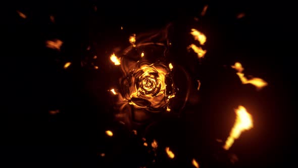 Abstract Flame Spark Particles Tunnel 4K 02