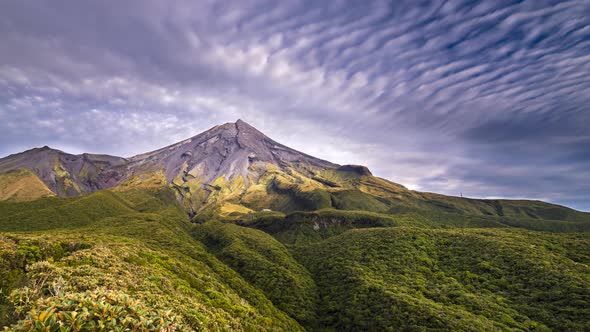 Timelapse of Mount Taranaki, Egmond National Park, New Zealand