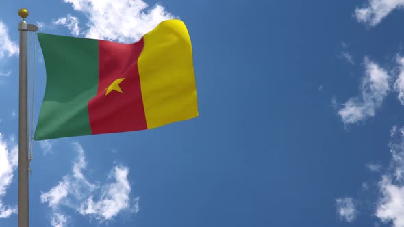 Cameroon Flag On Flagpole