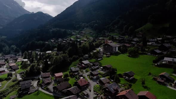 Flight going up over the houses