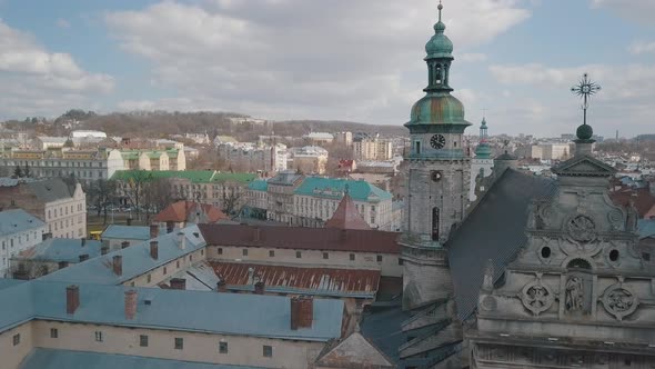 Aerial City Lviv Ukraine