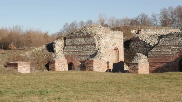 GAMZIGRAD, SERBIA - DECEMBER 25, 2017  Temples of Felix Romuliana built by Roman Emperor Galerius. T