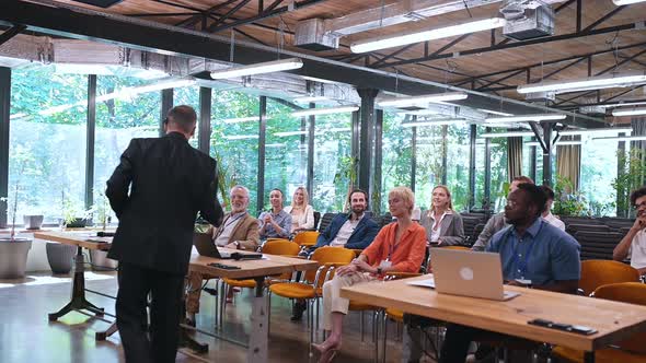 Video of a business conference meeting