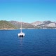 Catamaran Sail in Front of Mountains of Turkey By the Sea - VideoHive Item for Sale