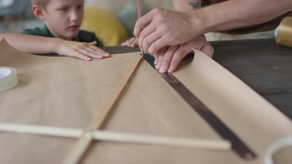 Hand Drawing Outline For Making Kite