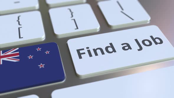 FIND A JOB Text and Flag of New Zealand on the Buttons