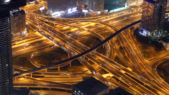 Car Traffic Road in Futuristic Urban Metropolis Cityscape